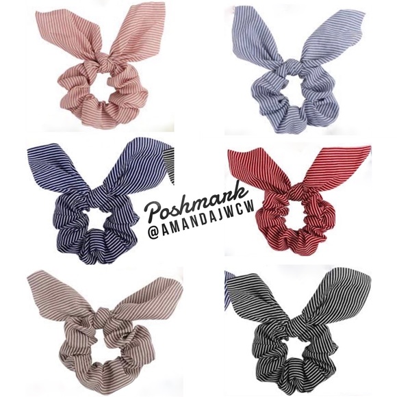 Chiffon Bow Hair Tie Scrunchie - Pink - Picture 8 of 9